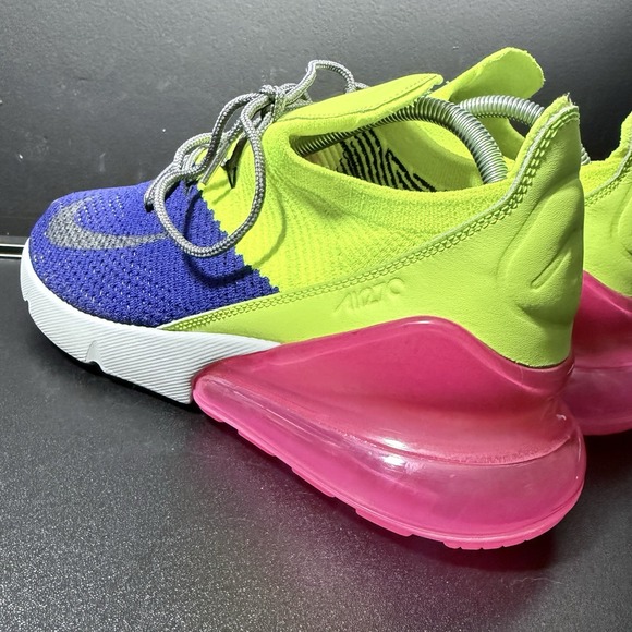 Nike Air Max 270 Flyknit Shoes Purple Volt Pink Mens Size 10 Shoe AO1023-501 - Picture 7 of 16